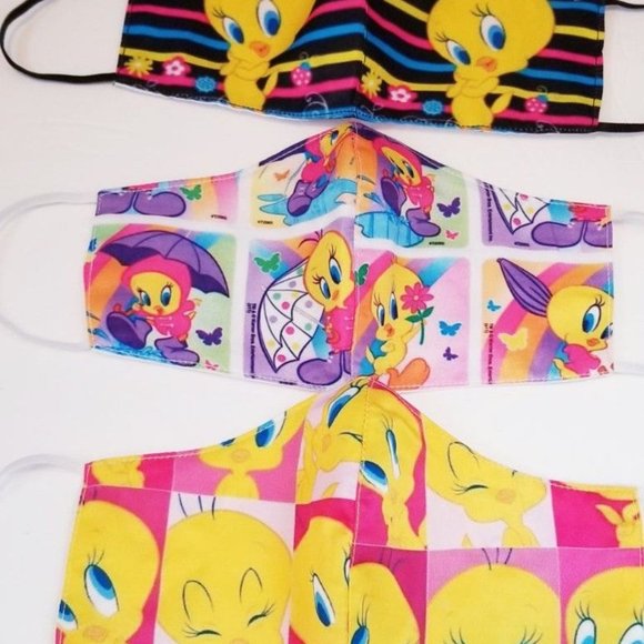 3x custom face mask Tweety canary bird wb cartoon - Picture 3 of 15